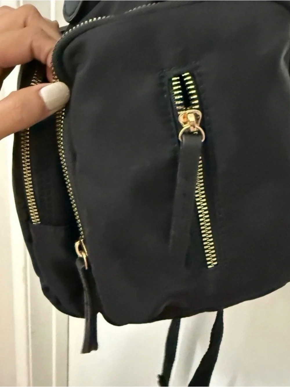 Black Diaper Backpack with Gold Hardware